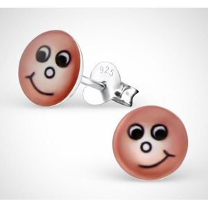 Smiley glimlach  925 sterling zilver oorstekers