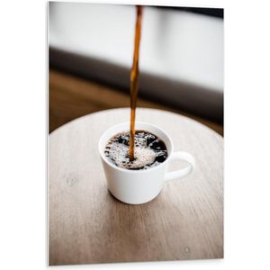 Forex - Zwarte Kopje Koffie Ingeschonken - 80x120cm Foto op Forex