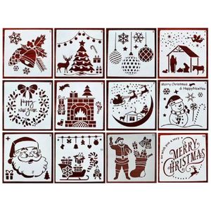 Akyol - Teken sjablonen voor uw kind–6 verschillende kerst sjablonen -Teken sjablonen kerst-stencils kerst-teken sjablonen kerstman-sjablonen voor kinderen-sinterklaas cadeau-knutselen kerst cadeau teken sjablonen– Sinterklaas cadeau-Stencils-6 v