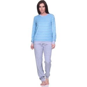 Normann badstof dames pyjama Relax 67251 - Blauw - S 36/38