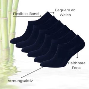 Bamboe Sokken - Babet Sokken - Enkel Sokken - Dames en Heren - Kort - Antibacterieel - 6 Paar - 40/44 - Marineblauw