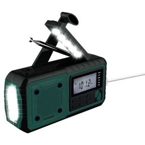 NovaWare® NoodRadio Solar Opwindbaar - FM/AM/SW - Powerbank Zonneenergie met 4400mAh - Noodpakket - Draagbare Radio op batterijen - Groen
