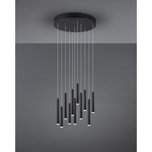 TRIO Leuchten Tubular - Hanglamp - Zwart - Dimbaar - In hoogte verstellbaar