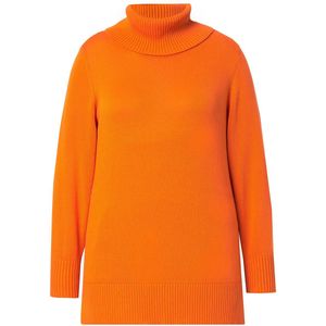 MIAMODA MIAMODA - Dames - Trui A-lijn colkraag - Oranje - Maat 46+