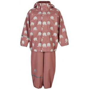 Burlwood regenpak met witte olifantenprint van CeLaVi 140