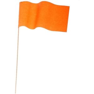 50 oranje papieren zwaaivlaggetjes