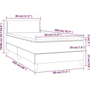 VidaXL Boxspring met Matras Fluweel Donkergroen 80x200 cm