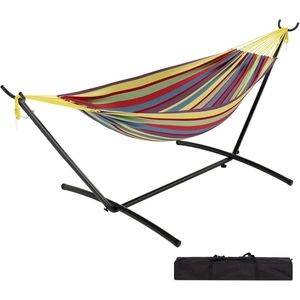 Compacte hangmatstandaard voor de camping zwart
