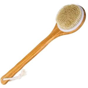 Aurgan Douche & Massageborstel - rugborstel - Zachte haren - exfolieren - ronde borstelkop