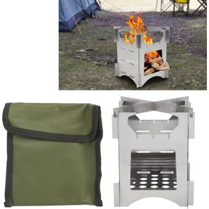 Mini Opvouwbare Afneembare Camping Houtkachel 10 * 10cm met Draagtas