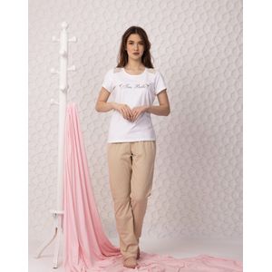 VANILLA - Tres Belle dames pyjama - Pyjamasets - Egyptisch katoen - Offwhite - 8909 - XXL