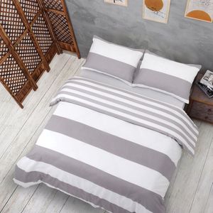 My Ninki ® Beddengoed Set van 3 Stuks in Grijs en Wit - 200x200 cm, Zacht en Comfortabel, Met Rits