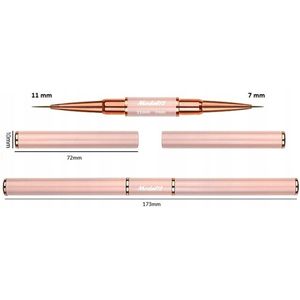 Dubbelzijdige Nail Art Penseel Gel Acryl - Rond 7mm & 11mm