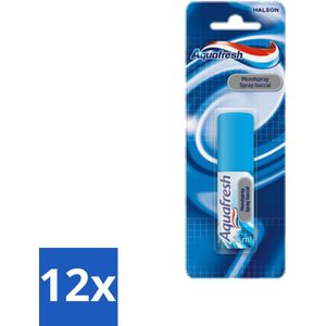 12 x Aquafresh Mondspray 15 ml - Mondspray - Verfrissende Adem - Antibacterieel - Mondgezondheid - Frisse Adem