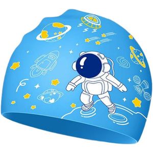 Kinderbadmuts - Kinder siliconen badmuts - Waterdichte cartoon badmuts voor kinderen van 5-12 jaar - Geschikt voor lang en kort haar