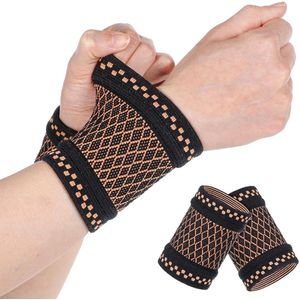 Nieuwe titel: Copper Compression Wrist Support Wraps - Elastic Bandage for Arthritis, Carpal Tunnel & Sports Fitness Training Types