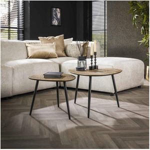 Salontafel Trinity set van 2 driehoekig metallic - Brons antiek