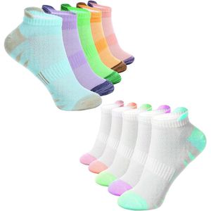 10 paar kindersokken 32-36 in diverse kleuren voor sport, tennis en wandelen. Ademend en comfortabel.