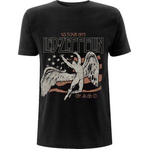 Led Zeppelin - US 1975 Tour Flag Heren T-shirt - S - Zwart