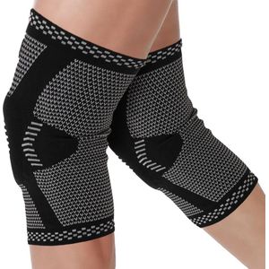 Compressie kniemouwen met patella gelpad en zijdelingse stabilisatoren - set van 2 - voor meniscusscheuren en kniepijn - maat L knee brace