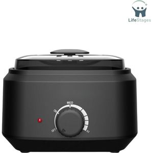 LifeStages - Wax Apparaat - Elektrische Wasverwarmer Voor Professioneel Ontharen - Hete Was Voor Ontharen Met Was Thuis - Geschikt Voor Gezicht, Armen, Oksels En Benen - 500 Ml - (Zwart)