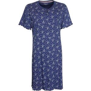 Tenderness Dames Nachthemd - 100% Katoen - Donker Blauw - Maat S