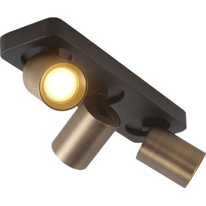 Zwart bronzen spot Oliver | 3 lichts | zwart | metaal | 35 cm | eetkamer / woonkamer / slaapkamer lamp | modern / stoer design