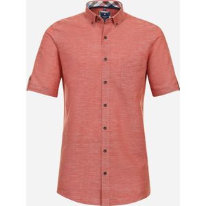 Redmond comfort fit overhemd - korte mouw - popeline - rood - Strijkvriendelijk - Boordmaat: 45/46