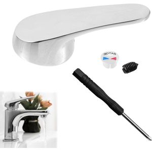 HTML 4 Kranen - Warme en Koude Kleur Hendel - Keuken en Badkamer - Zilver .