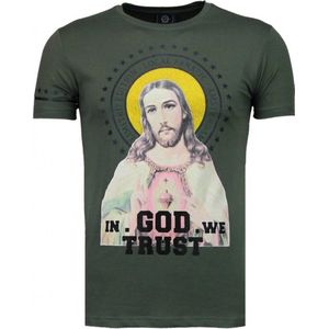 Jesus - Rhinestone T-shirt - Groen