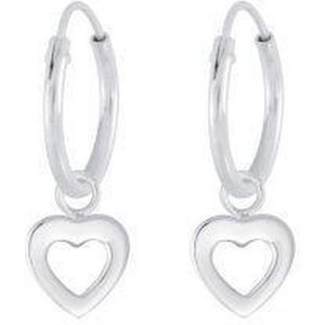 Oorbellen dames | Oorringen met hanger | Zilveren oorringen met hanger, hartje | WeLoveSilver