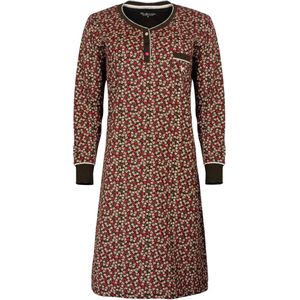 Tenderness Dames Nachthemd - Katoen - Polo Sluiting - Bruin - Maat M