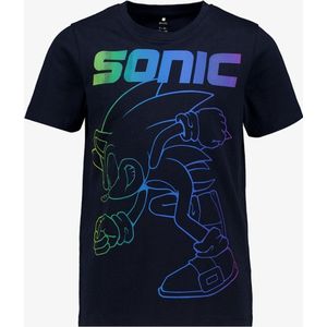 Unisgned jongens T-shirt met Sonic - Blauw - Maat 134/140