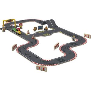 Playtive Houten stratenset - Racebaan - Baanlengte 4 meter - Vanaf 2 jaar - VI Online Products