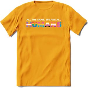 All The Same | Pride T-Shirt | Grappig LHBTIQ+ / LGBTQ / Gay / Homo / Lesbi Cadeau Shirt | Dames - Heren - Unisex | Tshirt Kleding Kado | - Geel - XXL