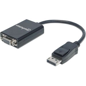 Manhattan 151962 DisplayPort / VGA Adapter [1x DisplayPort stekker - 1x VGA-bus] Zwart UL gecertificeerd 15.00 cm