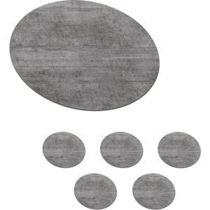 Onderzetters voor glazen - Rond - Beton - Patroon - Antiek - 10x10 cm - Glasonderzetters - 6 stuks