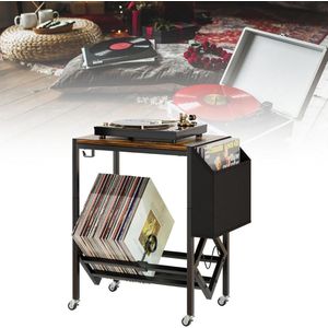 Zylo® Platenspeler Kast - Platenspeler Meubel - Ip Kast - 32x45x72cm - Bruin