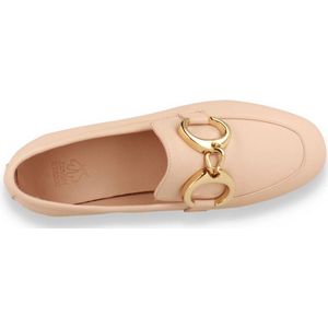 Double Heart - Dames Mocassin - Nude - Rose