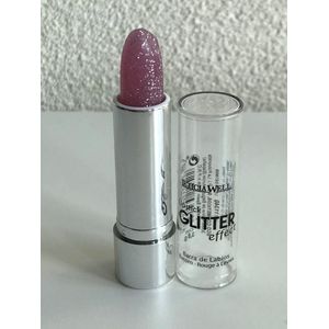 Leticia Well - Glitter Lipstick - transparant/doorzichtig/naturel roze met zilver glitters - nummer 14 - 3,8 gram inhoud