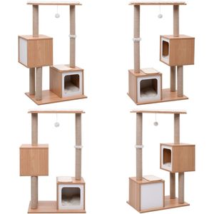 vidaXL Kattenkrabpaal met sisal krabmat 104 cm - Krabpaal - Krabpalen - Kattenbed - Kattenbedden