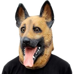 TECQX Luxe Honden Masker - Verkleedmasker - Dierenmasker - Hondenmasker - Honden Masker voor Kinderen en Volwassenen - Halloween - Carnaval Masker - Bruin/Zwart