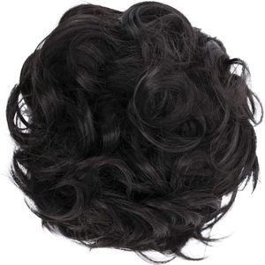 XL Haarstukje Haarwokkel Bruids Kapsel Opgestoken Volumineus Gekruld Knoet Donker Chocoladebruin G3E