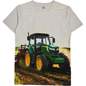 T-shirt John Deere trekker tractor Maat 92 kleur beige zeer mooi!