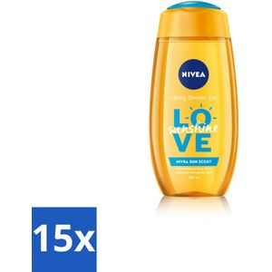 NIVEA Douchegel Love Sunshine 250 ml - Bulkverpakking - 15 stuks