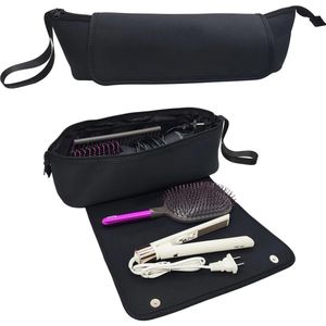 Ibenzoa® Uitgebreide Reistas voor Haarverzorging met Hittebestendige Mat en Binnenvakken voor Stylingtools