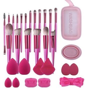 PromoHome Complete Make-up Kwastenset - 31 Delige Professionele Set met Opbergtas