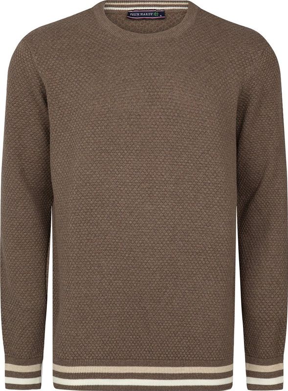 Felix Hardy Katoenen Trui - Sweater - Ronde Hals Heren Braun - 2Xl