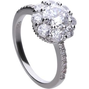 Diamonfire ring - zilver gerodineerd - zirkonia - bridal - maat 53