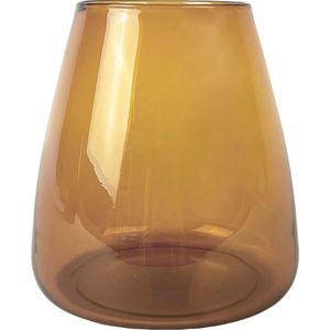 XLBoom Dim Smooth Small Vaas - Glas - Voor Binnen - Amber - 15×15×16,5cm